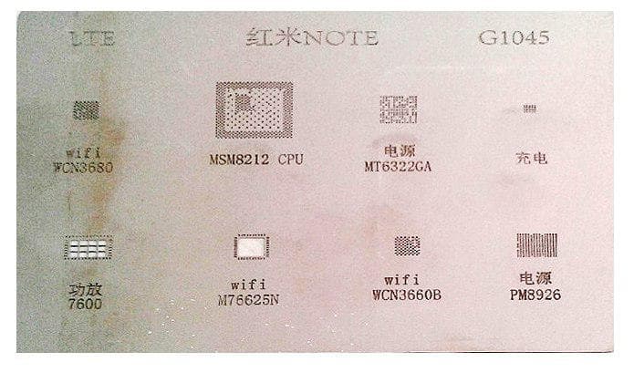 شابلون G1045 مناسب آی سی های برد گوشی موبایل شیائومی Redmi Note