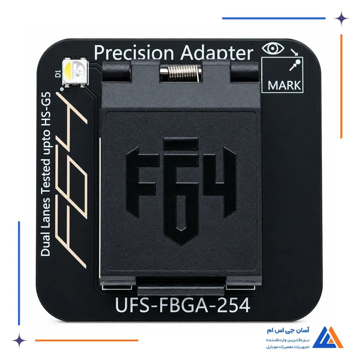 نمای رو به رو آداپتور پروگرامر F64 UFS-FBGA-254