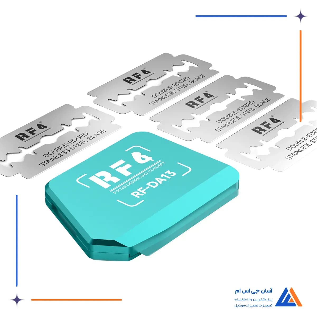 نمای جانبی تیغ و دسته تیغ RF4 RF-DA13