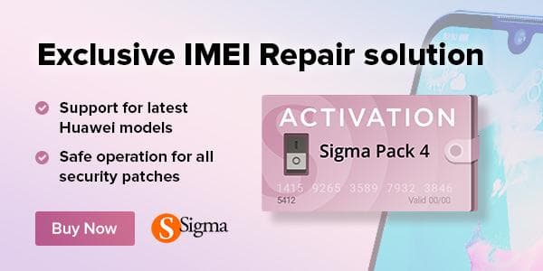 اکتیو پک 4 باکس Sigma مناسب اصلاح سریال IMEI گوشی های موبایل هواوی
