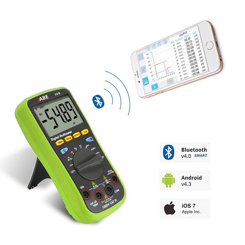 مولتی متر دماسنج بلوتوثی JABE 36B