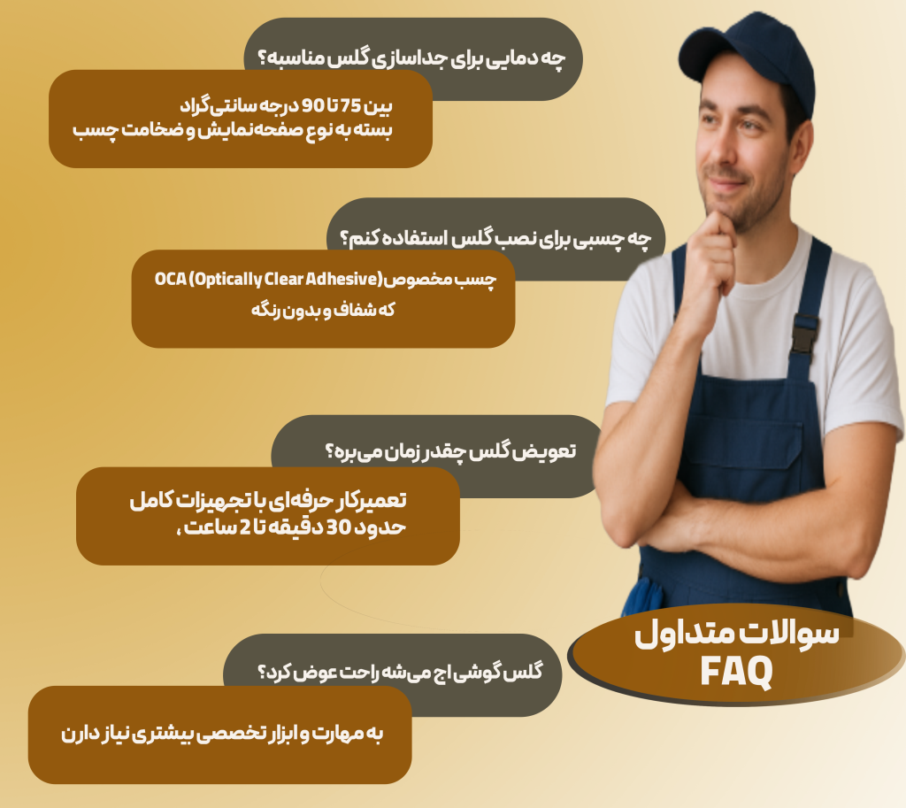 سوال متداول تعویض گلس فنی