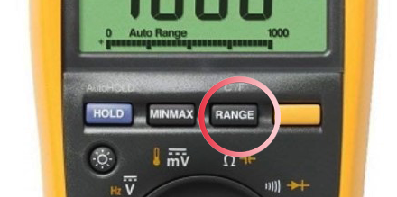 دکمه RANGE در مولتی متر