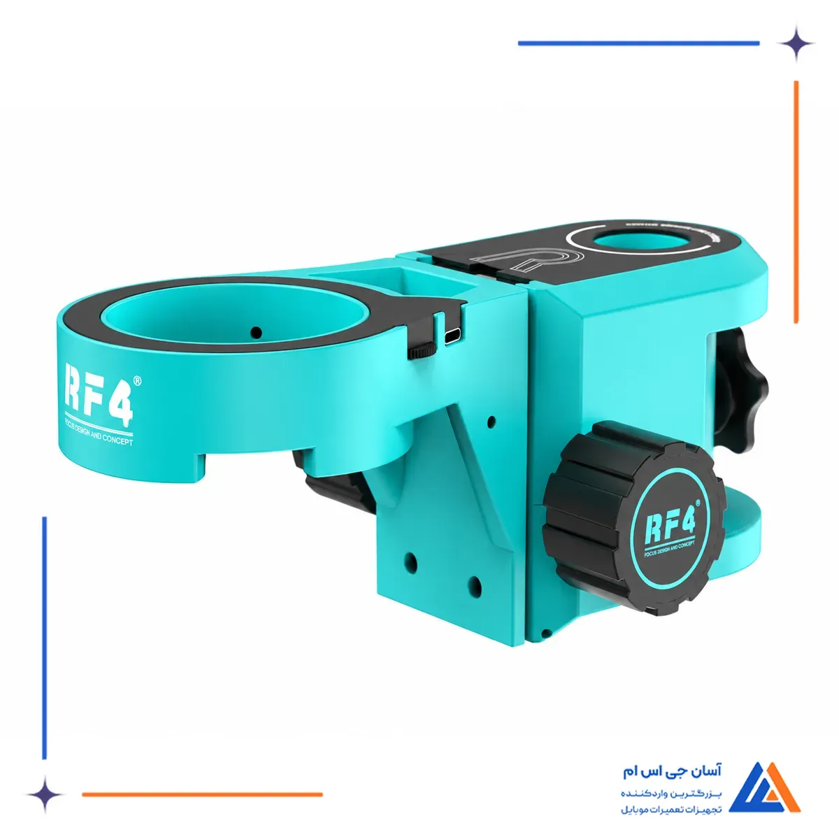 نمای زاویه دار گردنی لوپ آر اف فور RF-A6 با لامپ LED حلقه ای