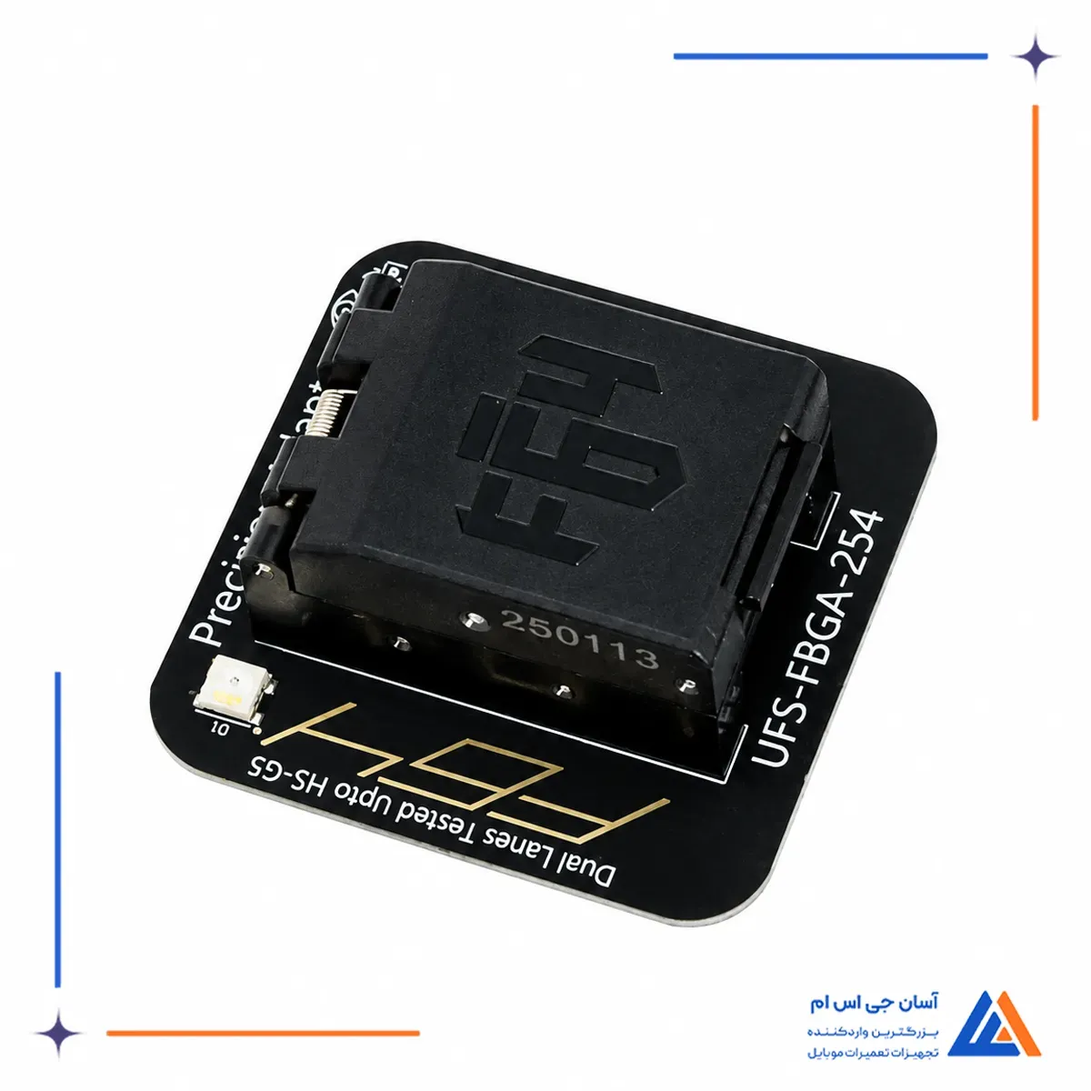 نمای نزدیک آداپتور UFS FBGA 254باکس و پروگرمر هارد فلش 64 Ultra