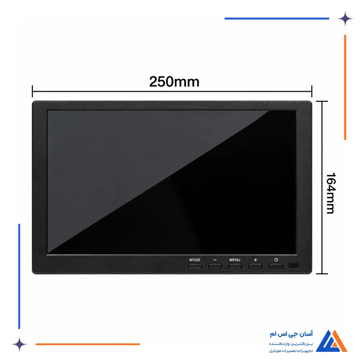 ابعاد مانیتور 10.1 اینچ TFT